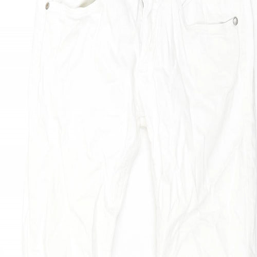 Mexx Womens White Cotton Straight Jeans Size 10 L31 in Regular Zip