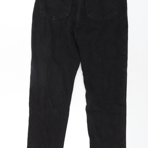 Denim & Co. Womens Black Cotton Tapered Jeans Size 8 L27 in Regular Zip