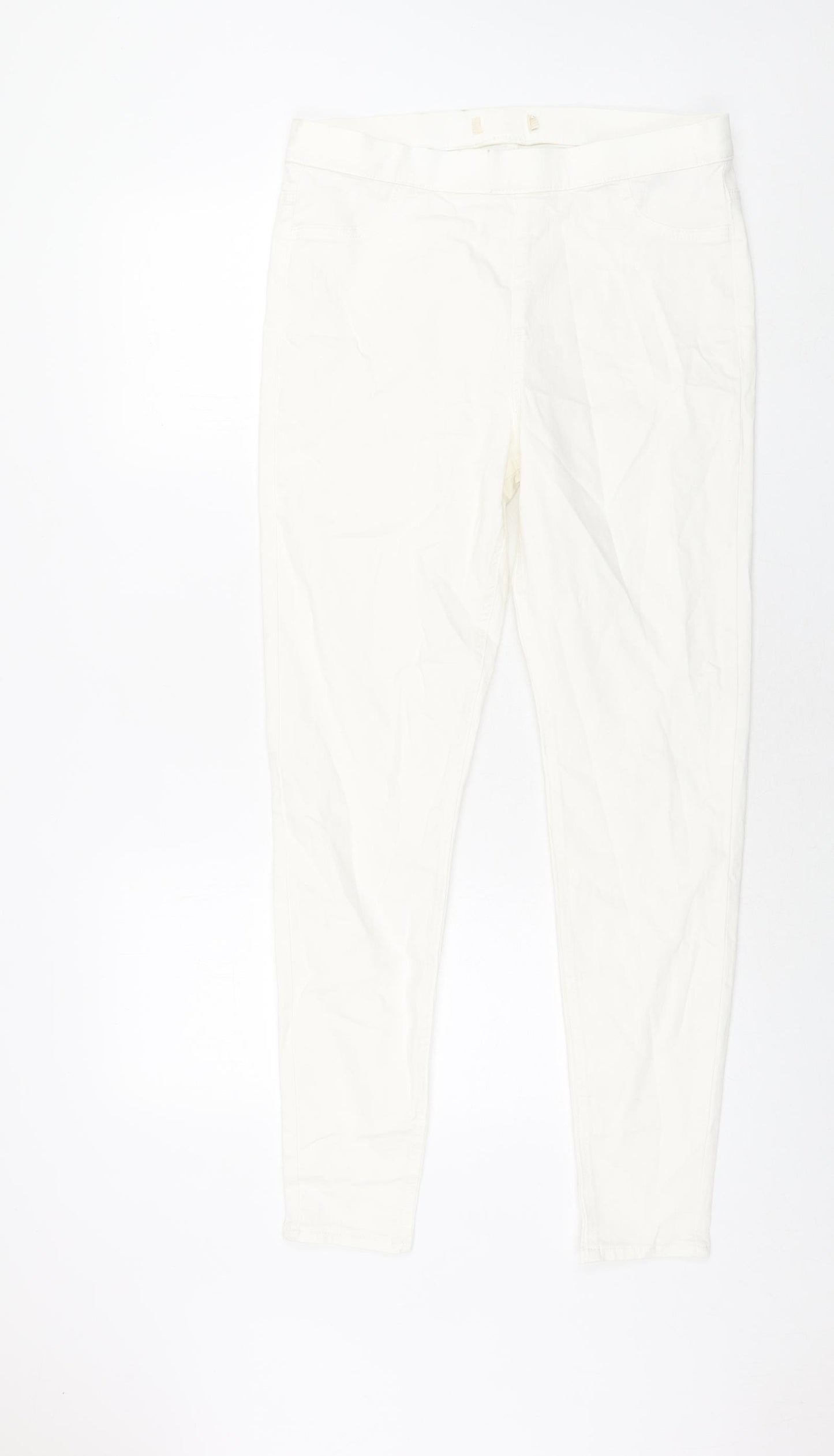 Marks and Spencer Womens White Cotton Jegging Jeans Size 14 L29 in Regular