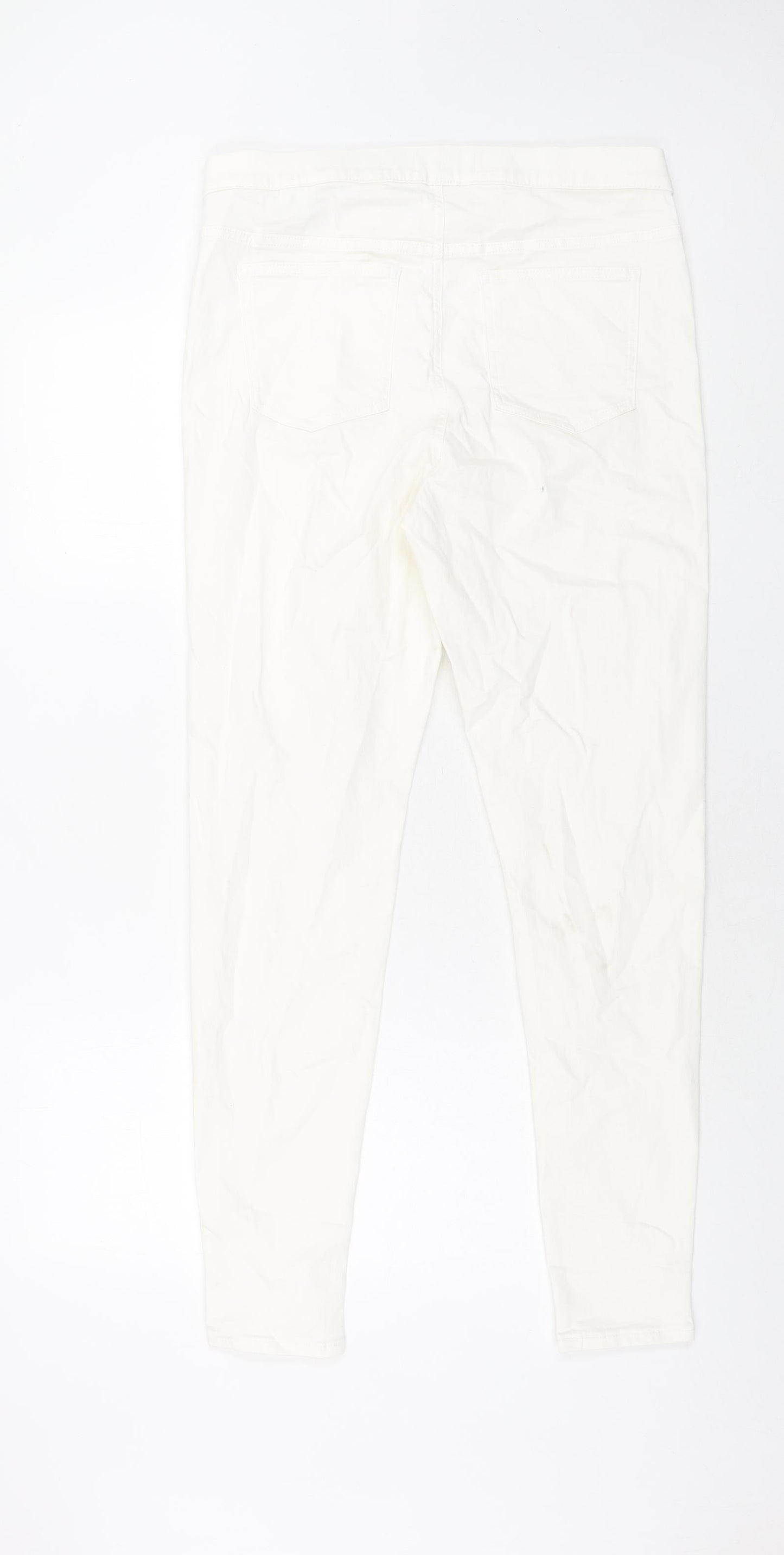 Marks and Spencer Womens White Cotton Jegging Jeans Size 14 L29 in Regular