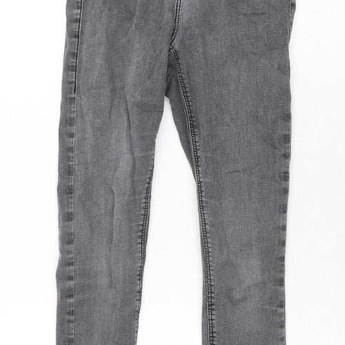 Topshop Womens Grey Cotton Skinny Jeans Size 28 in L30 in Regular Zip