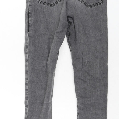 Topshop Womens Grey Cotton Skinny Jeans Size 28 in L30 in Regular Zip