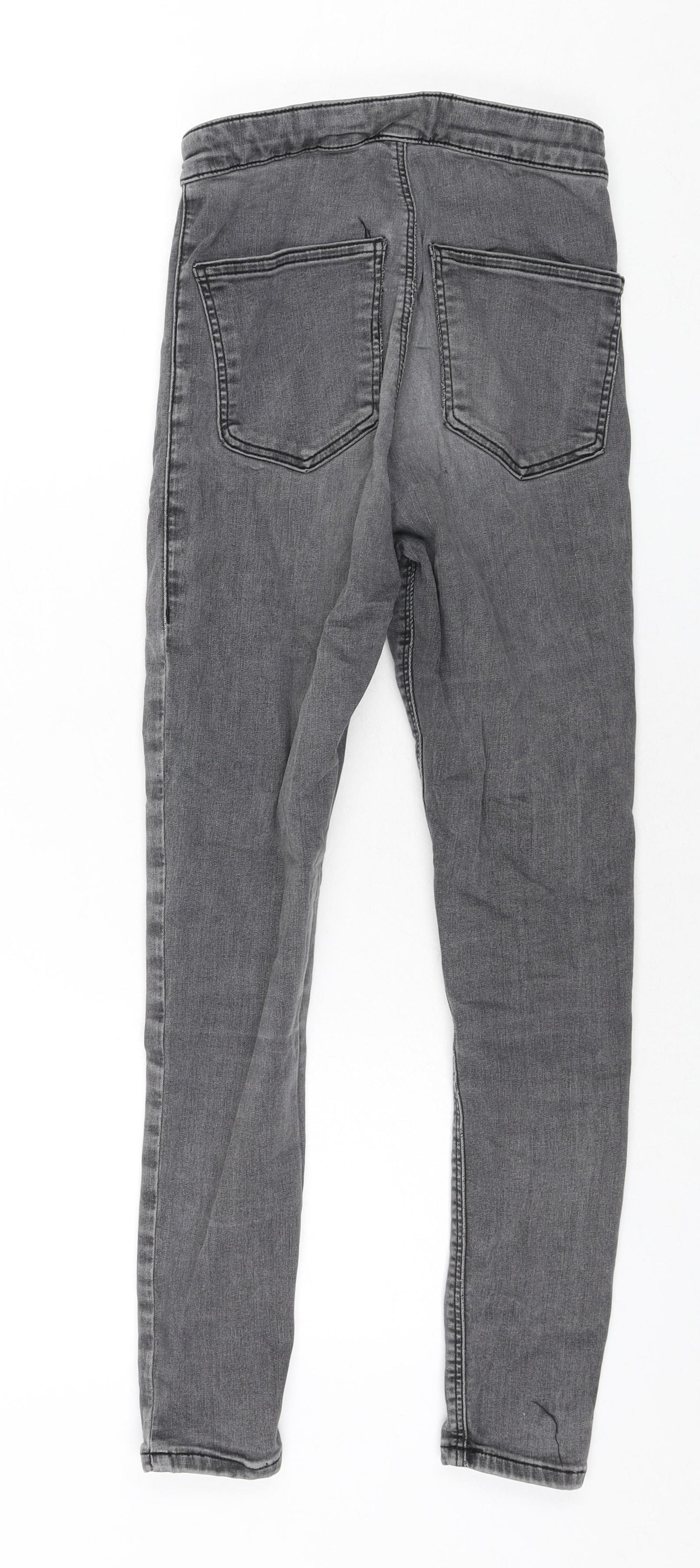Topshop Womens Grey Cotton Skinny Jeans Size 28 in L30 in Regular Zip