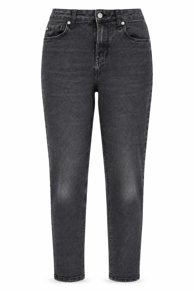 Denim & Co. Womens Grey Cotton Tapered Jeans Size 10 L28 in Regular Zip