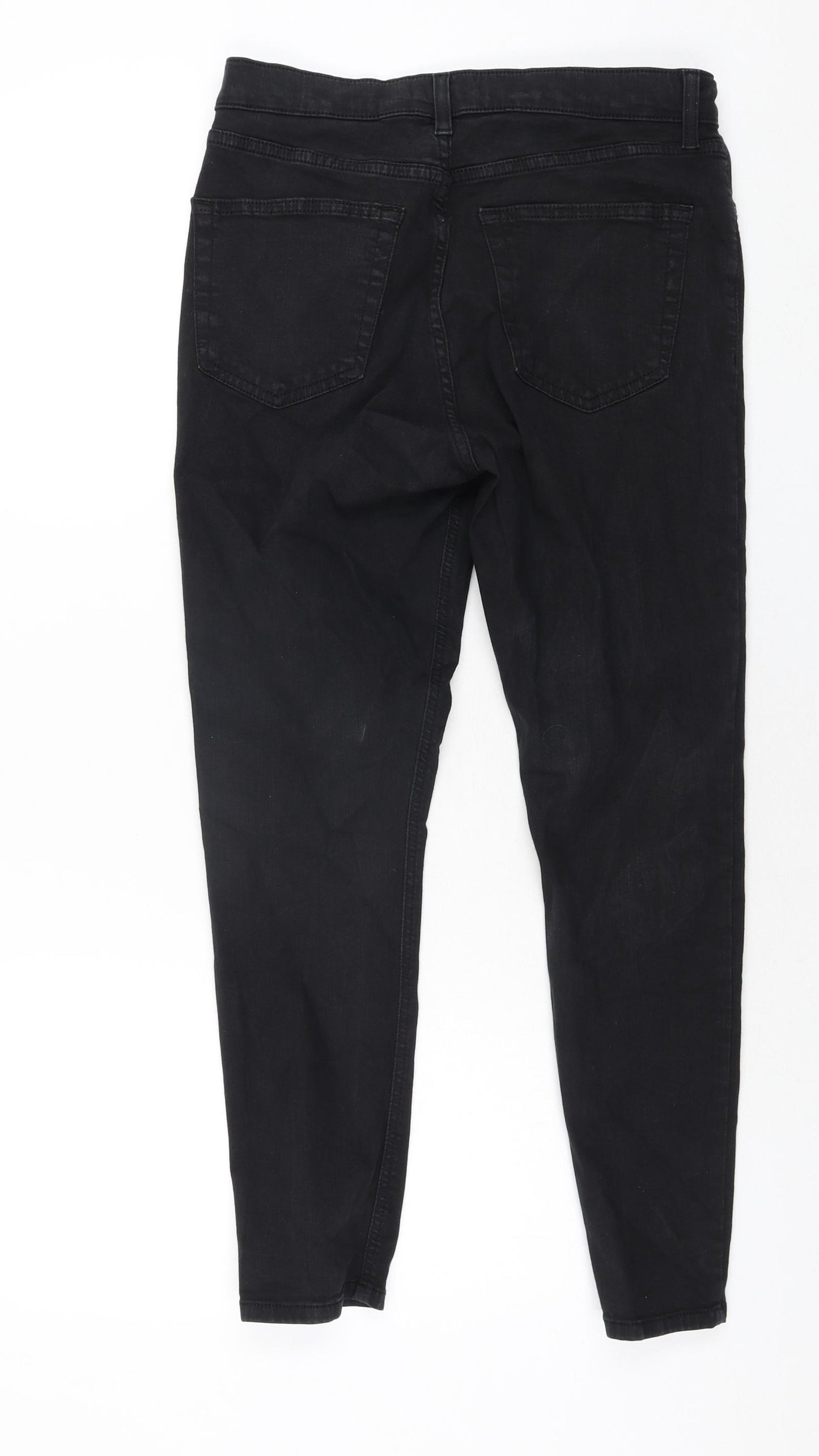 Topshop Womens Black Cotton Skinny Jeans Size 30 in L30 in Regular Zip