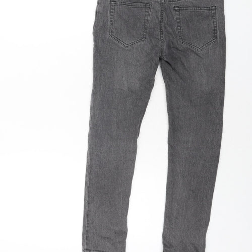 Denim & Co. Boys Grey Cotton Skinny Jeans Size 10-11 Years L24 in Regular Zip