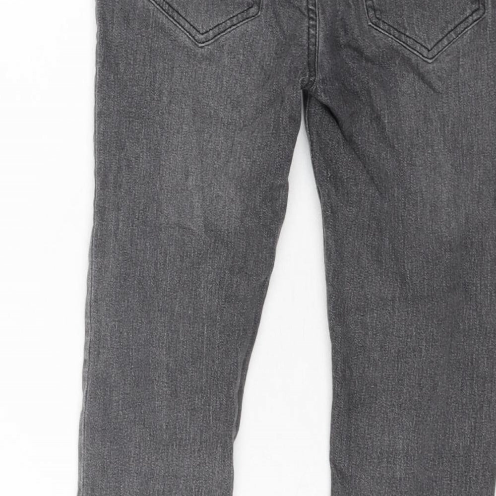 Denim & Co. Boys Grey Cotton Skinny Jeans Size 10-11 Years L24 in Regular Zip