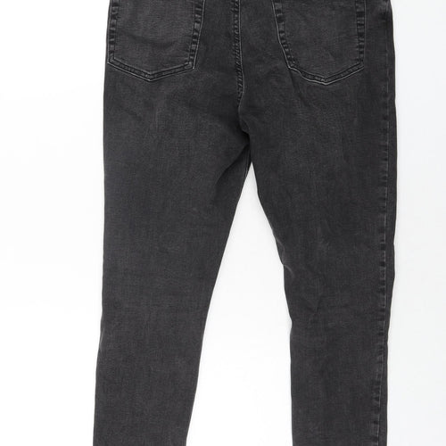 Denim & Co. Womens Grey Cotton Skinny Jeans Size 14 L26 in Regular Zip