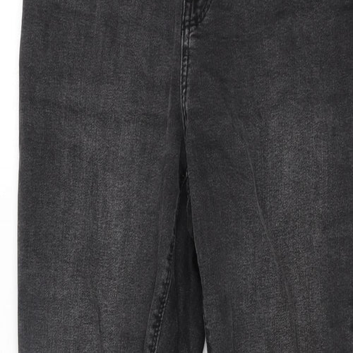 Denim & Co. Womens Grey Cotton Skinny Jeans Size 14 L26 in Regular Zip