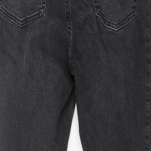 Denim & Co. Womens Grey Cotton Skinny Jeans Size 14 L26 in Regular Zip