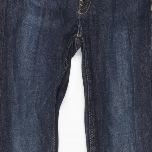 NEXT Womens Blue Cotton Straight Jeans Size 10 L30 in Regular Zip