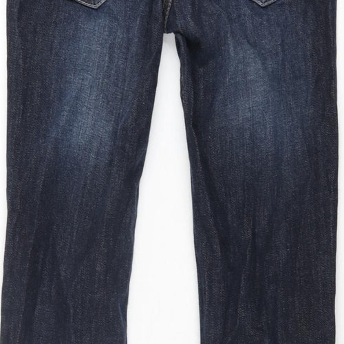 NEXT Womens Blue Cotton Straight Jeans Size 10 L30 in Regular Zip