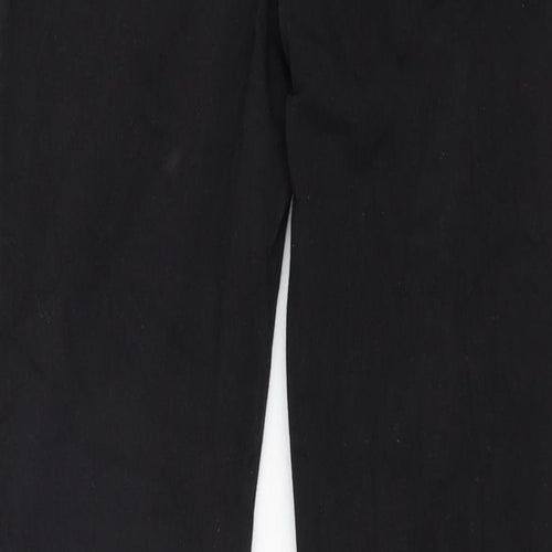 Marks and Spencer Womens Black Cotton Straight Jeans Size 12 L30 in Regular Zip