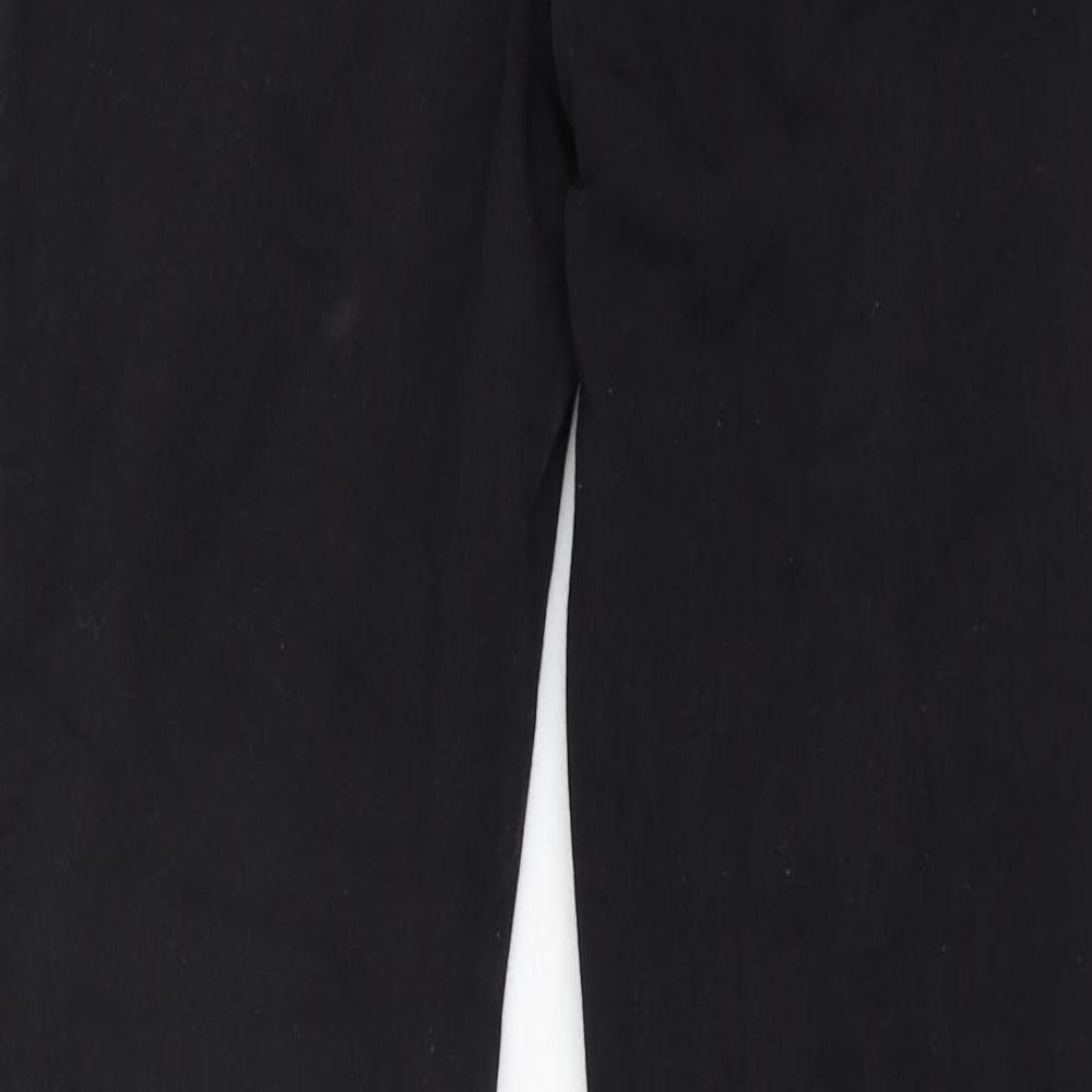 Marks and Spencer Womens Black Cotton Straight Jeans Size 12 L30 in Regular Zip