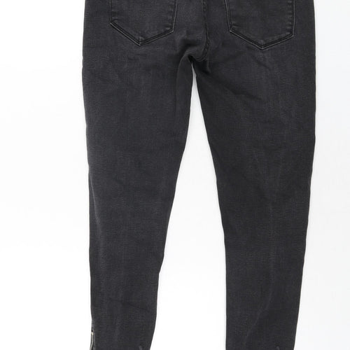 Queen Hearts Womens Grey Cotton Skinny Jeans Size L L26 in Regular Zip