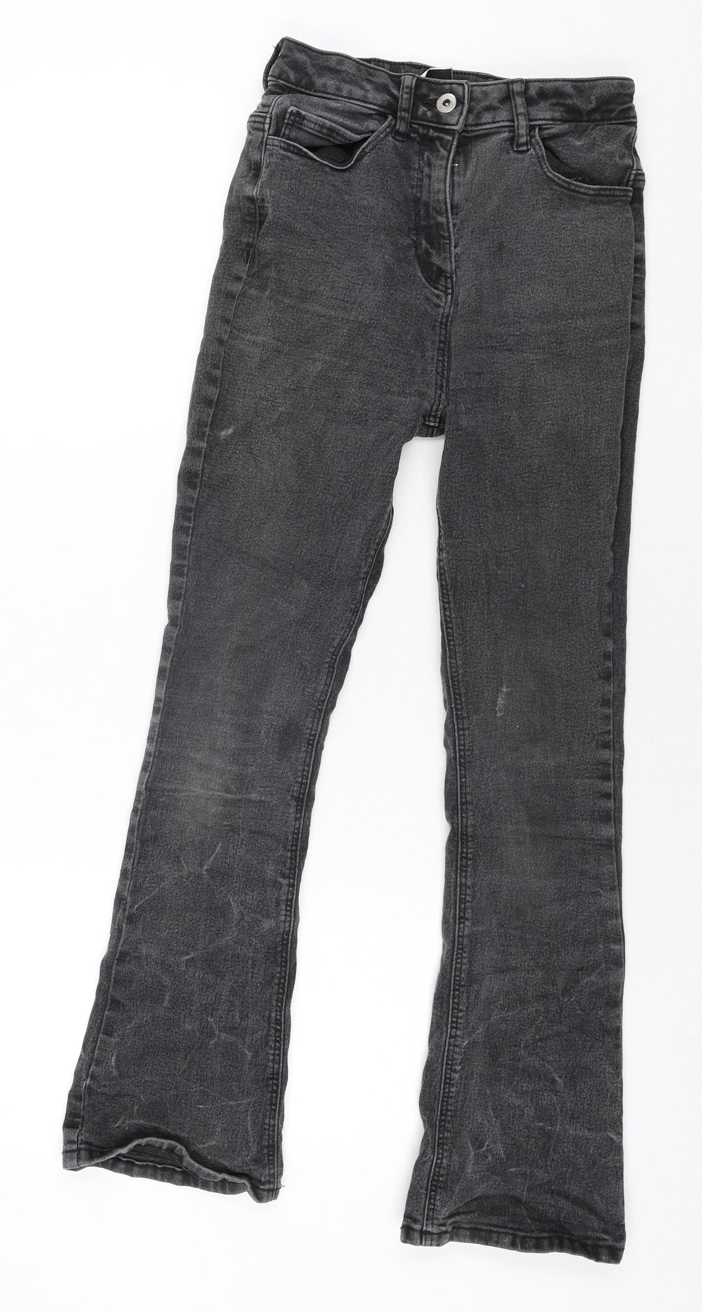 COLLUSION Womens Grey Cotton Flared Jeans Size 24 in L27 in Regular Zip