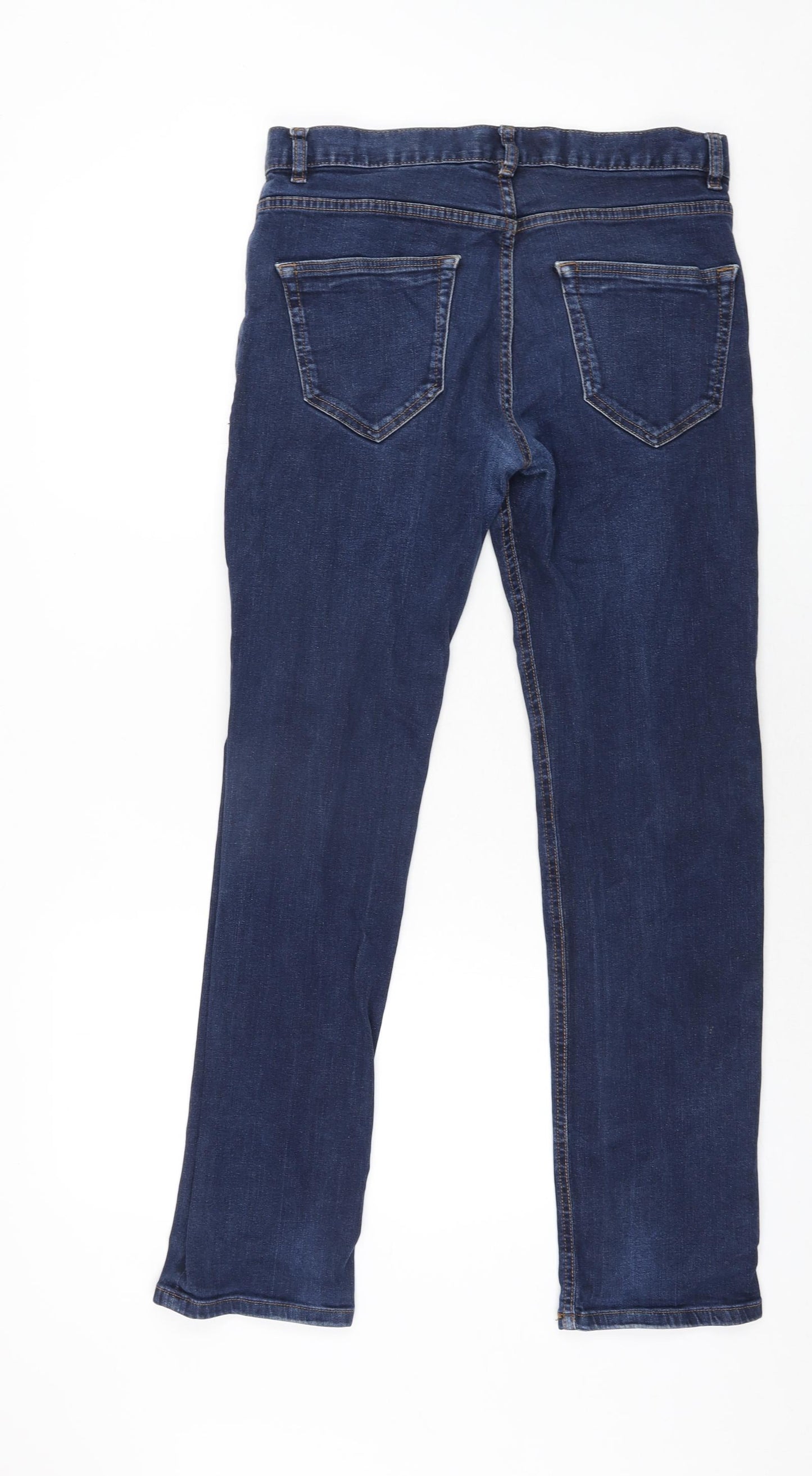 NEXT Mens Blue Cotton Straight Jeans Size 30 in L29 in Regular Zip