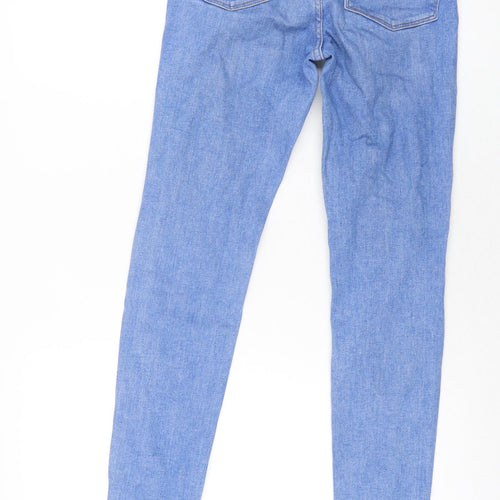 Denim & Co. Womens Blue Cotton Skinny Jeans Size 6 L28 in Regular Zip