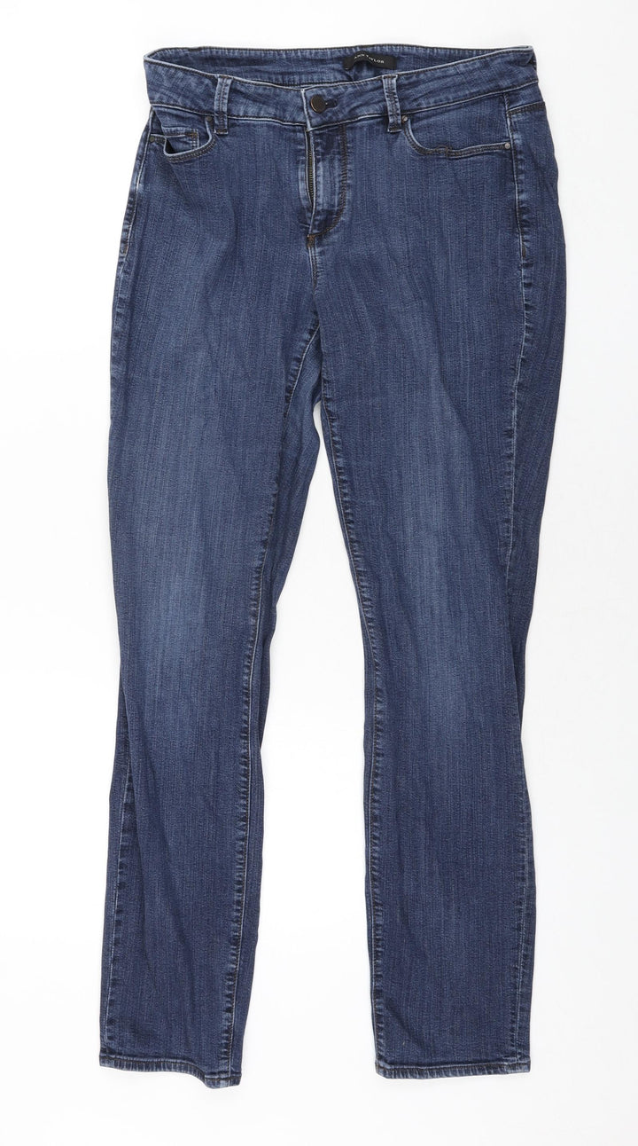 Ann Taylor Womens Blue Cotton Skinny Jeans Size 10 L31 in Regular Zip