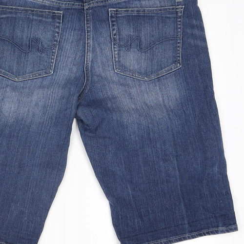 NEXT Womens Blue Cotton Bermuda Shorts Size 12 L13 in Regular Zip