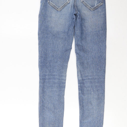 River Island Womens Blue Cotton Skinny Jeans Size 6 L27 in Regular Zip - Pockets
