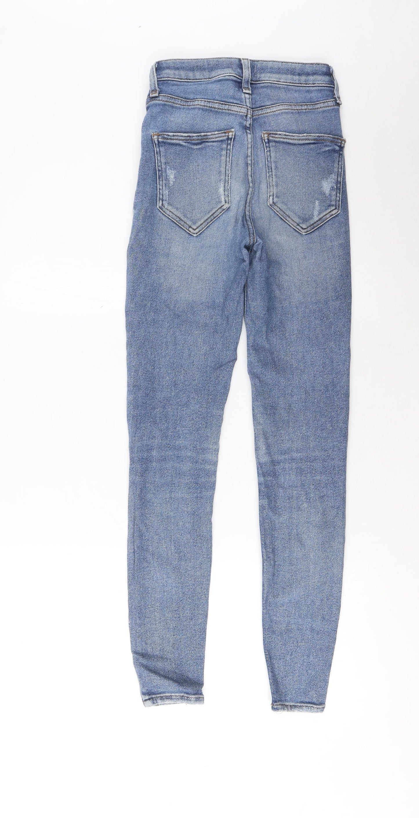 River Island Womens Blue Cotton Skinny Jeans Size 6 L27 in Regular Zip - Pockets