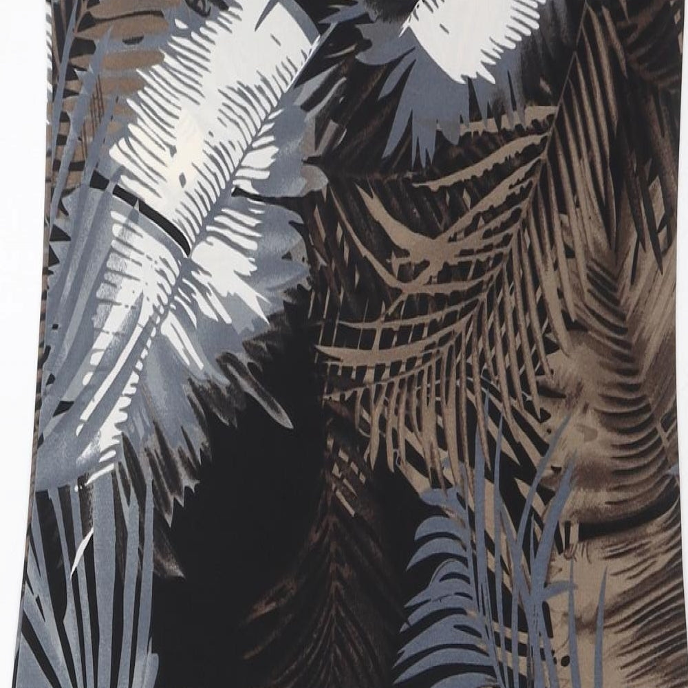 Brave Soul Womens Multicoloured Geometric Polyester Tank Dress Size M Boat Neck Pullover