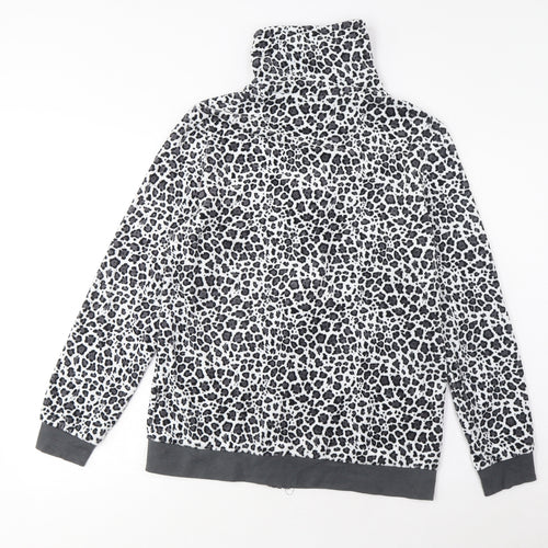 ESMARA Womens Grey Animal Print Polyester Full Zip Sweatshirt Size M Zip - 14/16