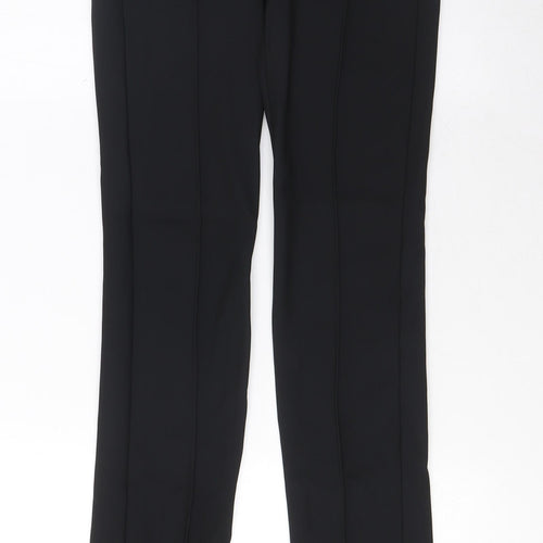 Zara Womens Black Nylon Trousers Size S L35 in Regular Zip - Pleated