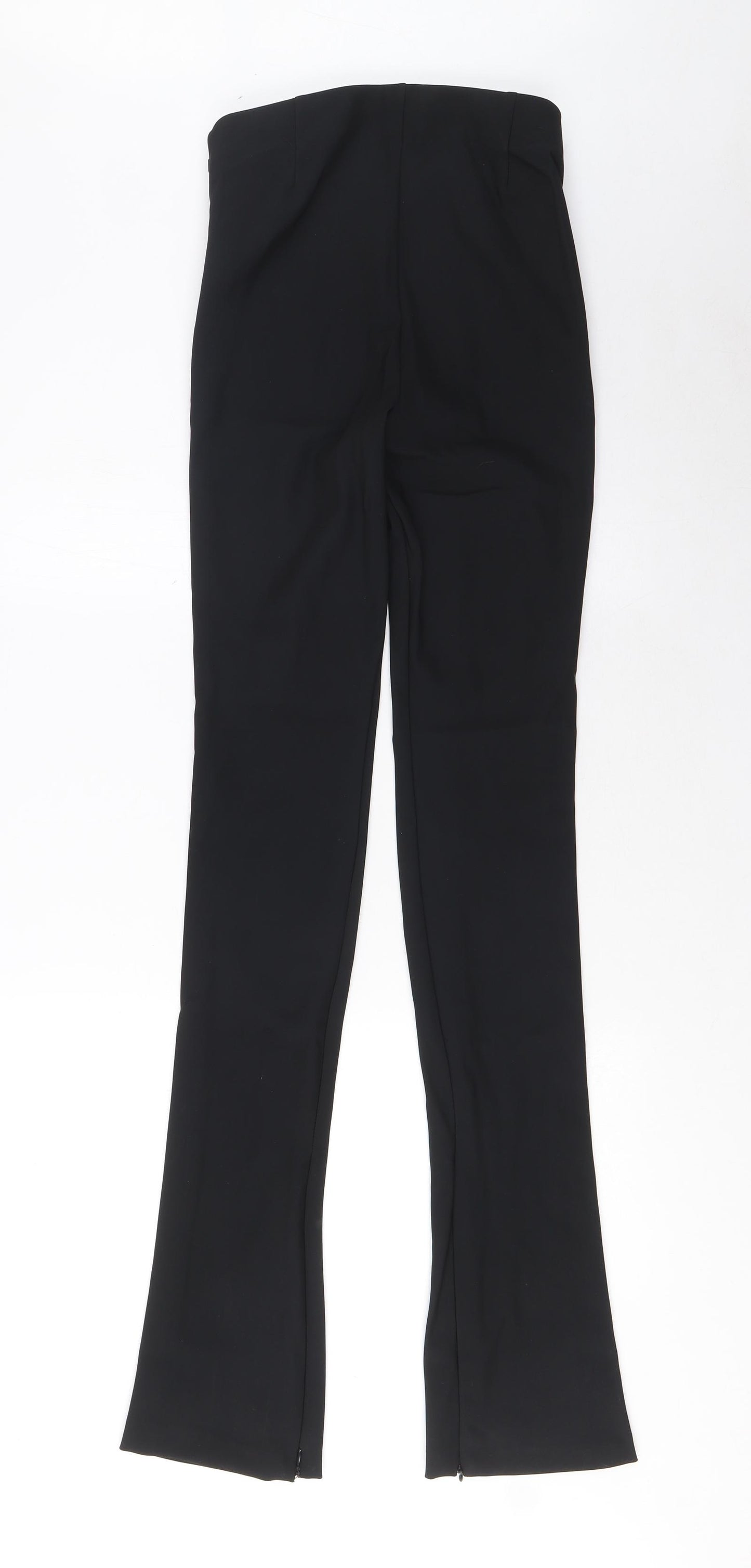 Zara Womens Black Nylon Trousers Size S L35 in Regular Zip - Pleated