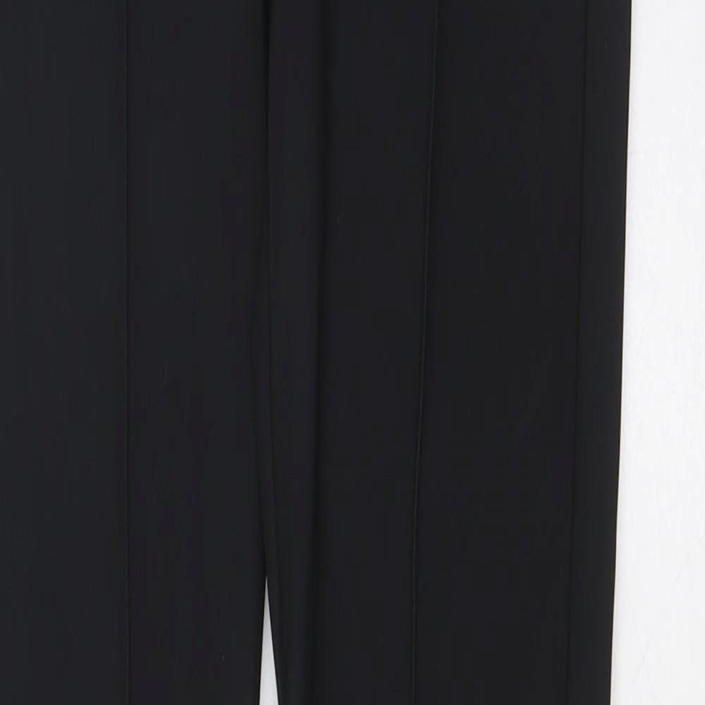 Zara Womens Black Nylon Trousers Size S L35 in Regular Zip - Pleated