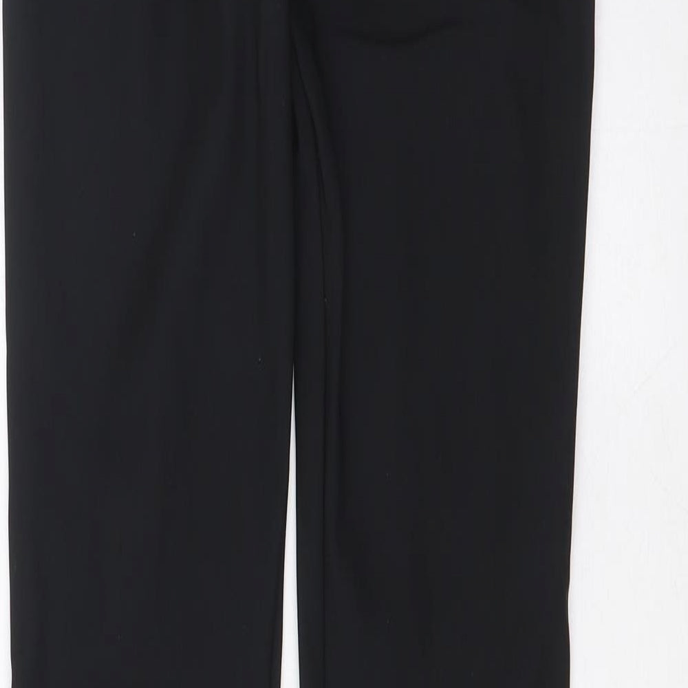 Zara Womens Black Nylon Trousers Size S L35 in Regular Zip - Pleated