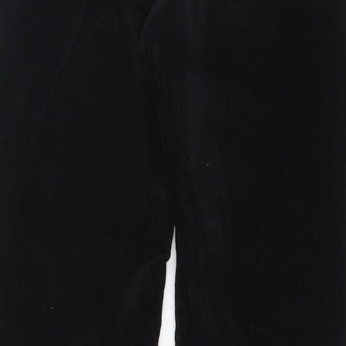 Marks and Spencer Womens Black Cotton Trousers Size 10 L31 in Regular Zip - Pockets