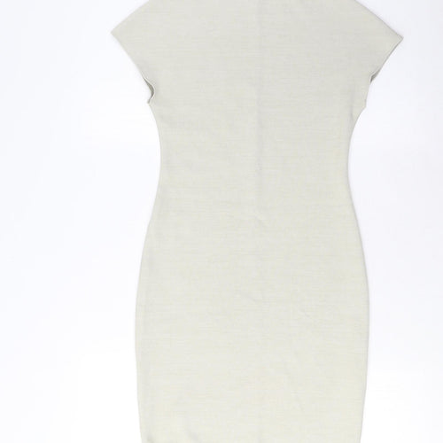 Zara Womens Grey Polyester Bodycon Size S Crew Neck Pullover