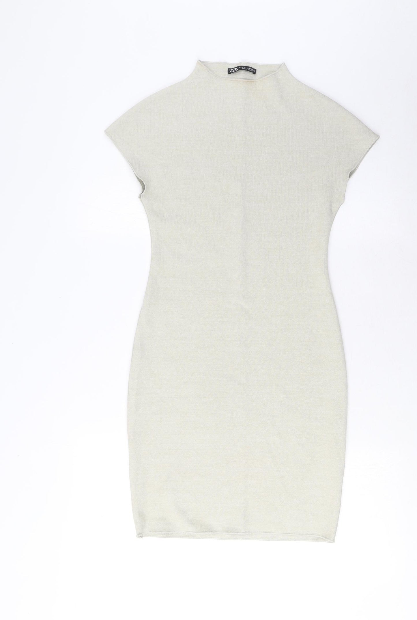 Zara Womens Grey Polyester Bodycon Size S Crew Neck Pullover