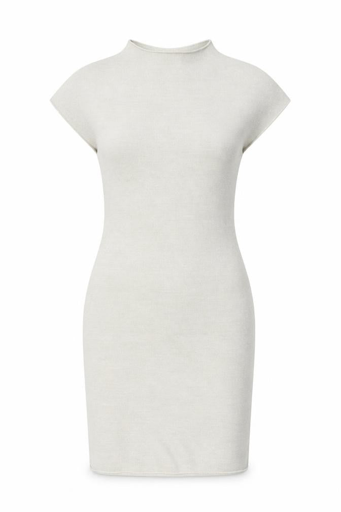 Front view of Zara women’s grey polyester bodycon, size S, crew neck pullover