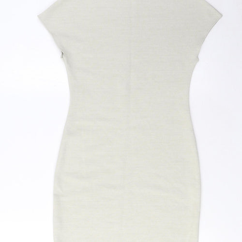 Zara Womens Grey Polyester Bodycon Size S Crew Neck Pullover