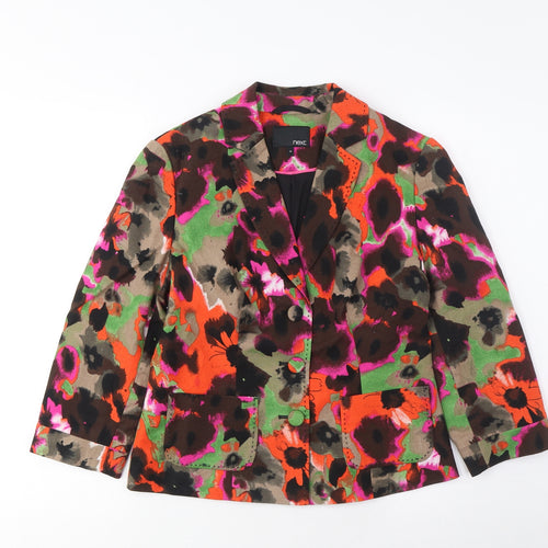 Marks and Spencer Womens Multicoloured Floral Jacket Blazer Size 10 Button - Pockets
