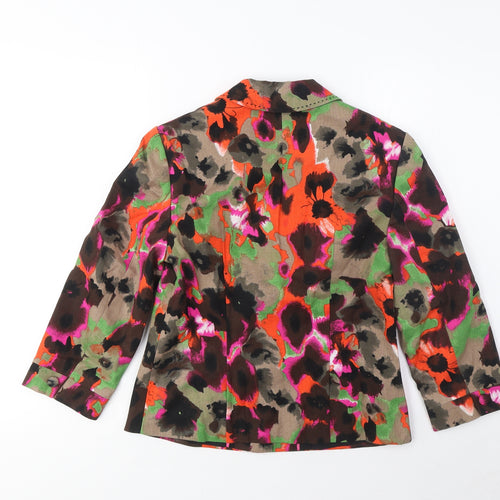 Marks and Spencer Womens Multicoloured Floral Jacket Blazer Size 10 Button - Pockets