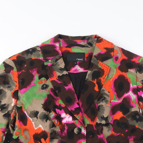 Marks and Spencer Womens Multicoloured Floral Jacket Blazer Size 10 Button - Pockets