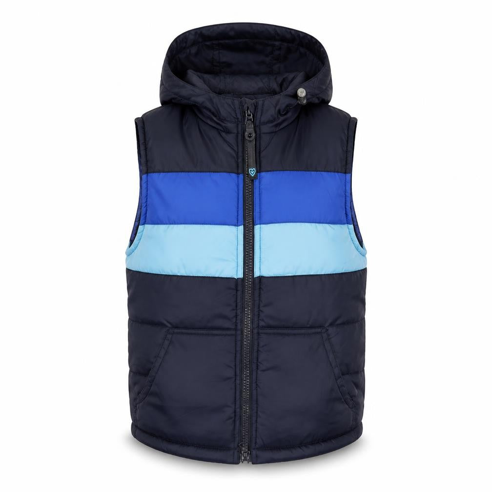 Miss Selfridge Womens Blue Striped Gilet Jacket Size 10 Zip - Pockets