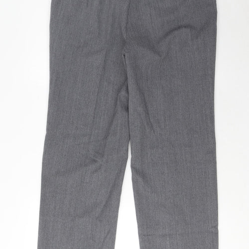 St Michael Mens Grey Polyester Trousers Size 34 in L29 in Regular Hook & Eye - Short Leg, Pockets