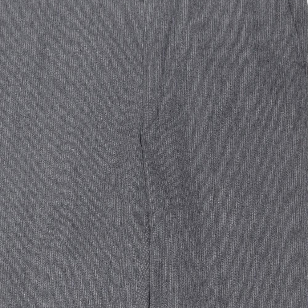 St Michael Mens Grey Polyester Trousers Size 34 in L29 in Regular Hook & Eye - Short Leg, Pockets