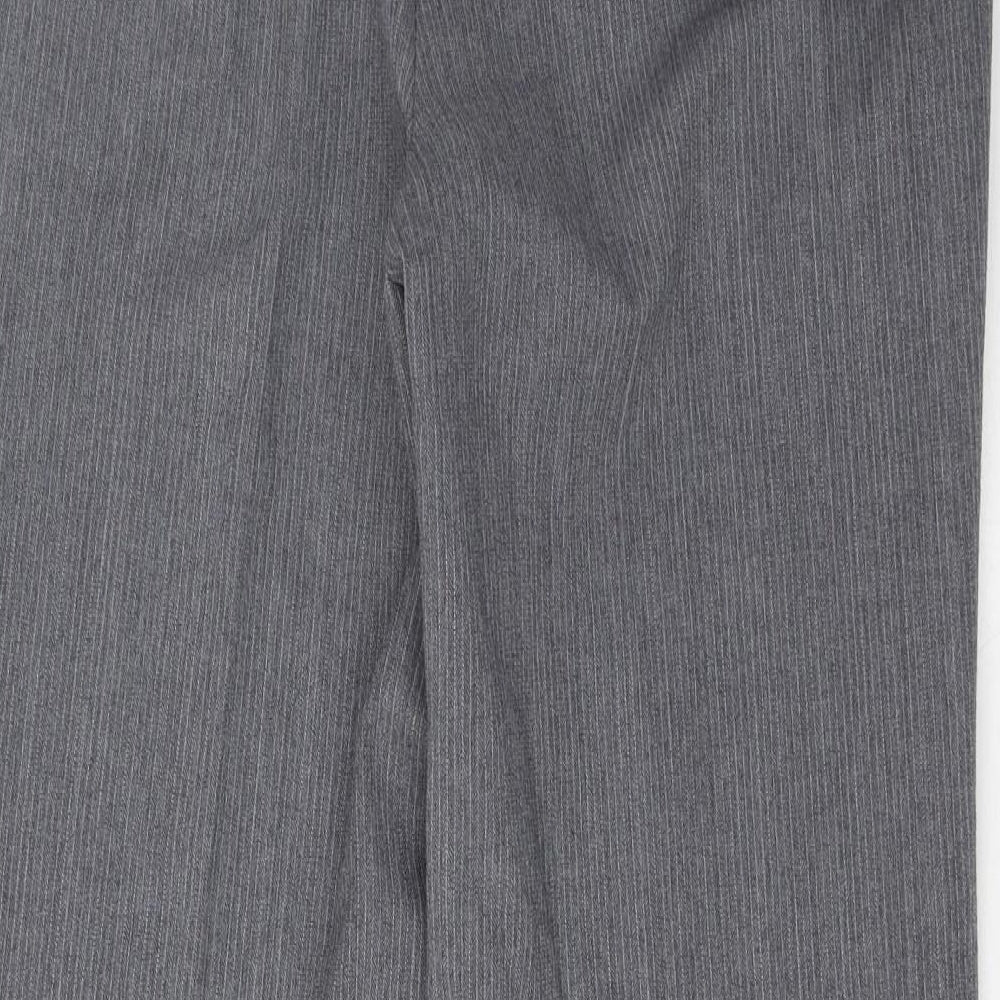 St Michael Mens Grey Polyester Trousers Size 34 in L29 in Regular Hook & Eye - Short Leg, Pockets