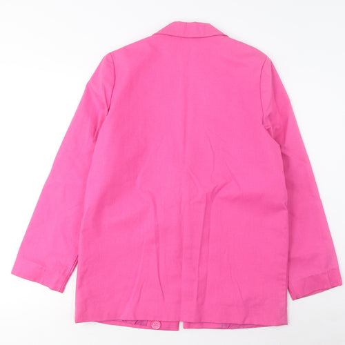 Topshop Womens Pink Jacket Blazer Size 10 Button - Pockets