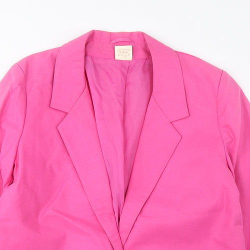 Topshop Womens Pink Jacket Blazer Size 10 Button - Pockets