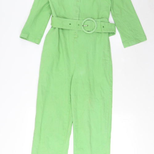 House of sunny Womens Green Cotton Jumpsuit One-Piece Size 8 L26 in Button - Belted