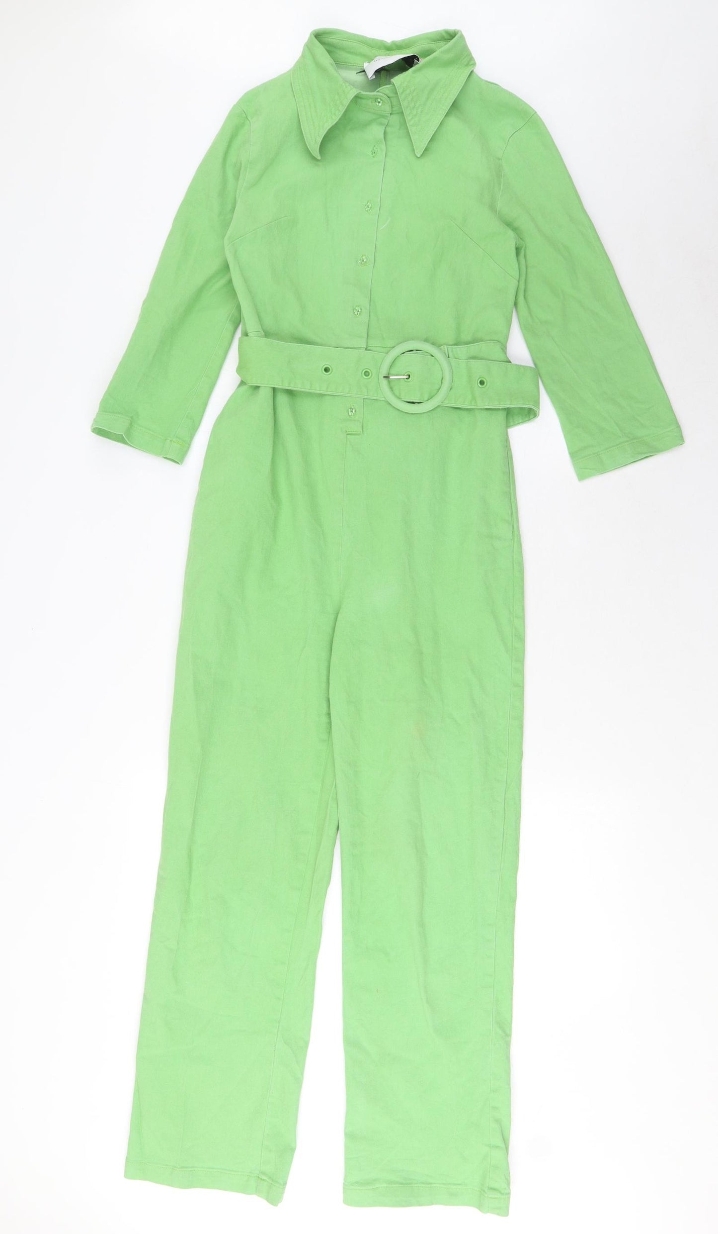 House of sunny Womens Green Cotton Jumpsuit One-Piece Size 8 L26 in Button - Belted
