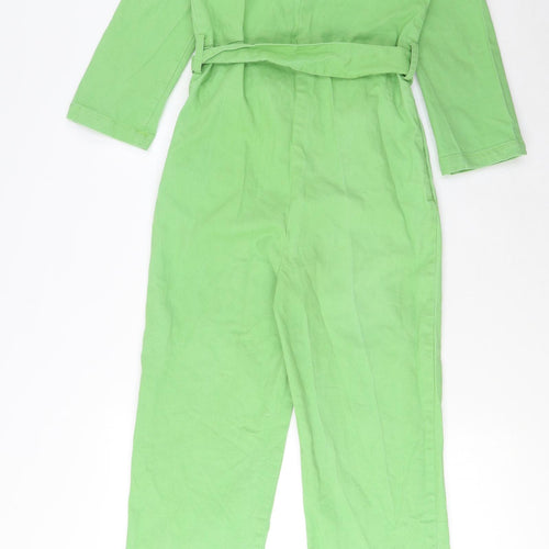 House of sunny Womens Green Cotton Jumpsuit One-Piece Size 8 L26 in Button - Belted