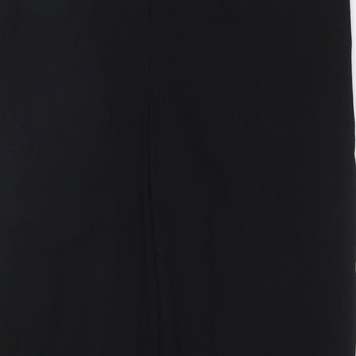 Marks and Spencer Womens Black Polyester Trousers Size 12 L30 in Regular Hook & Eye - Pockets